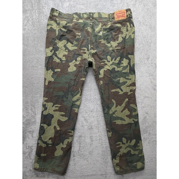 Levis 541 Pants Mens Measured 46x31 Green Camo Tapered 100% Cotton Pants Casual - Picture 5 of 8